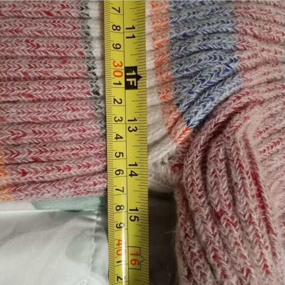 Jing Cheng 6 Careless Mohair Angora Multiclor Longslvs Strips Full Zipper Women - Picture 8 of 11